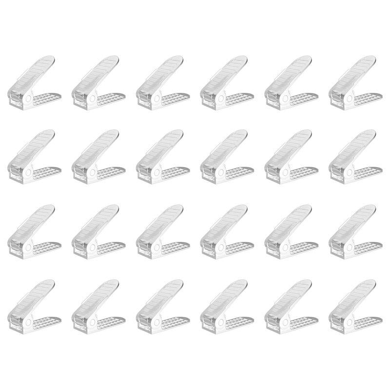 ENERGY PLUS - Set x24 Organizadores Zapatos Ajustables Zapatero Ahorrador Blanco