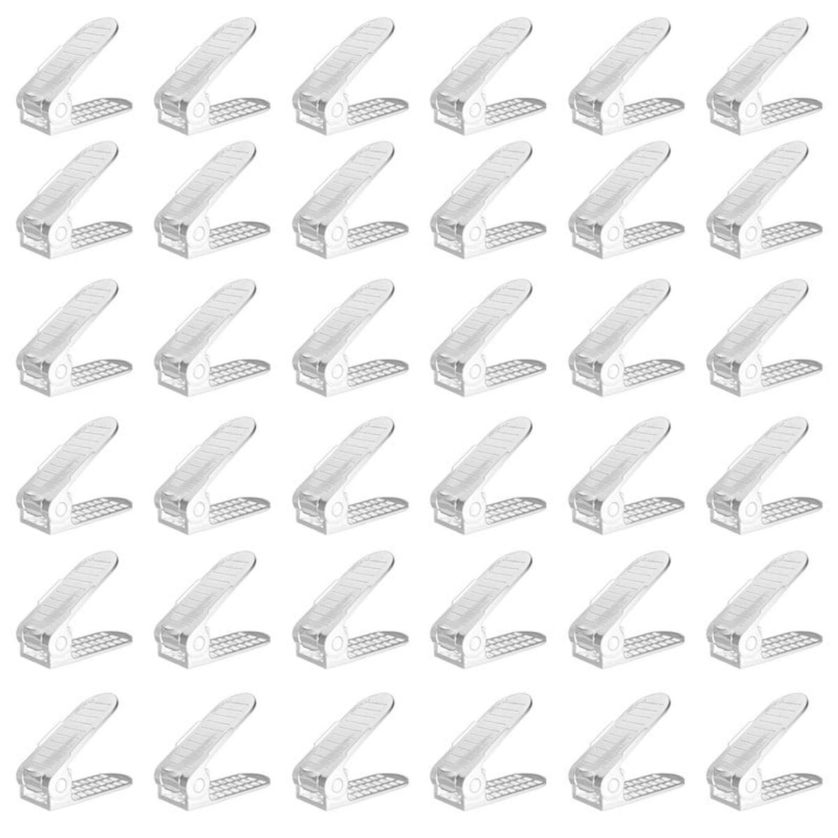 ENERGY PLUS - Set x36 Organizadores Zapatos Ajustables Zapatero Ahorrador Blanco