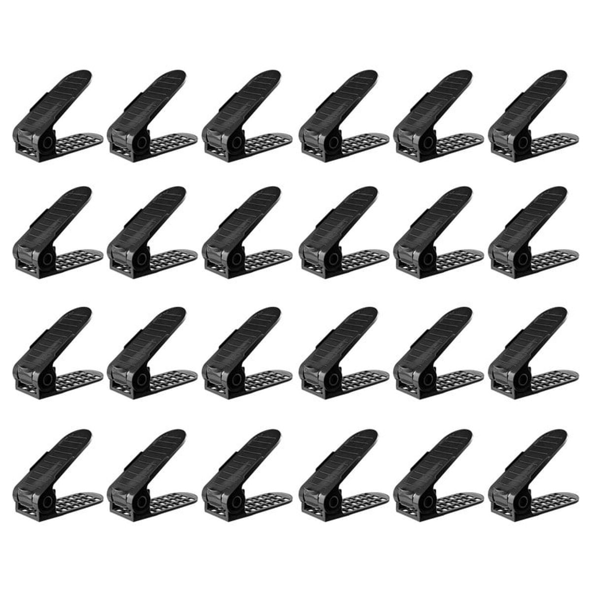 ENERGY PLUS - Set x24 Organizadores Zapatos Ajustables Zapatero Ahorrador Negro