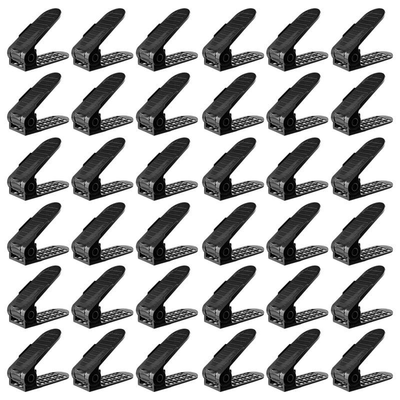 ENERGY PLUS - Set x36 Organizadores Zapatos Ajustables Zapatero Ahorrador Negro