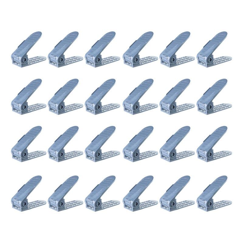 ENERGY PLUS - Set x24 Organizadores Zapatos Ajustables Zapatero Ahorrador Gris