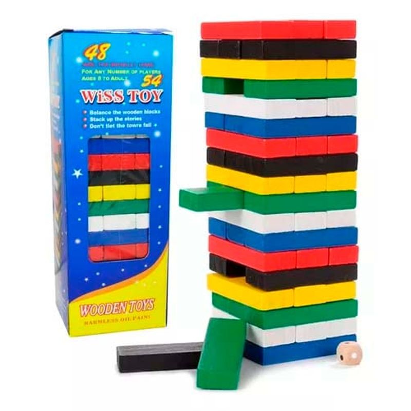 GENERICO - Juego Jenga De Madera Pequeño Portable 54 Piezas