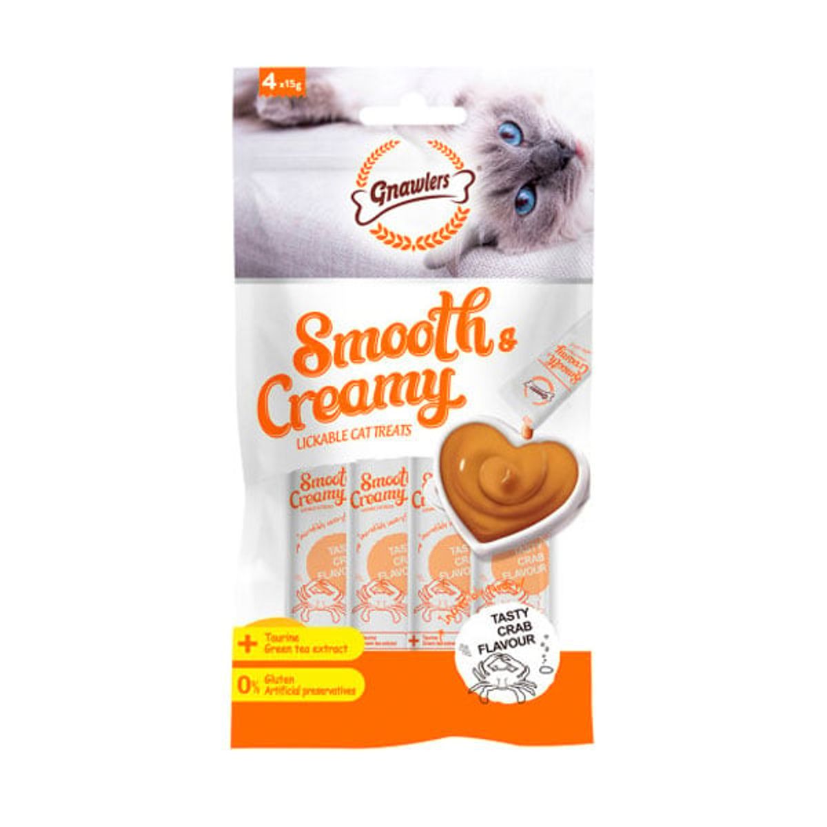 CATLIKE - Snack Para Gato Smooth Y Creamy Sabor Cangrejo X 4und