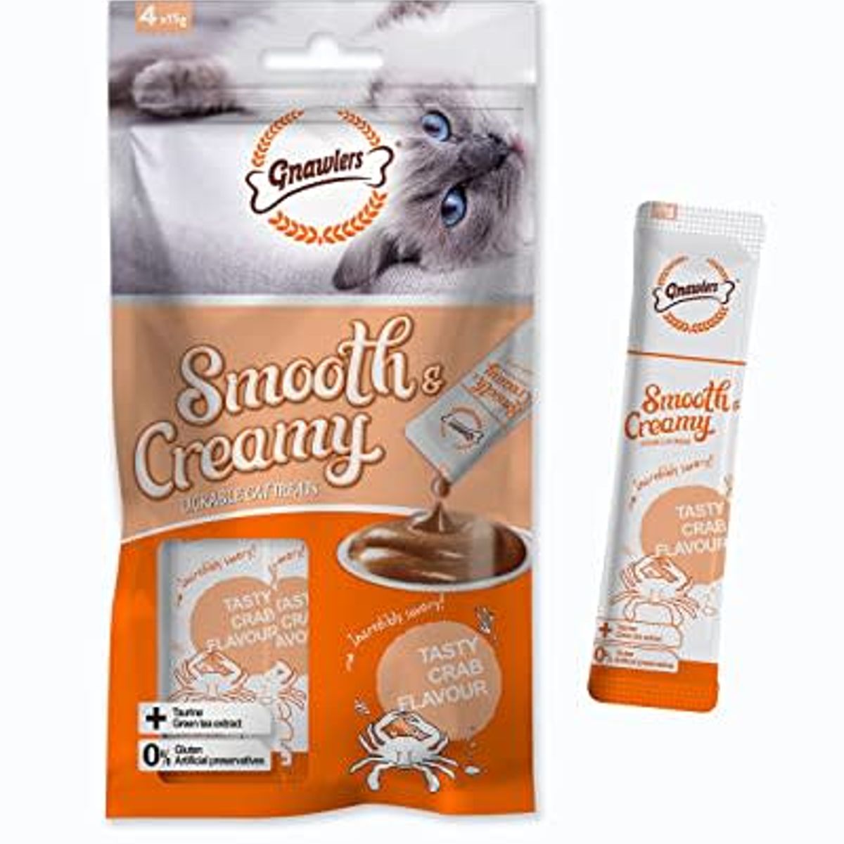 CATLIKE - Snack Para Gato Smooth Y Creamy Sabor Cangrejo X 4und