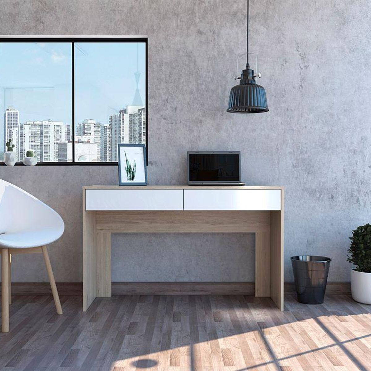 RTA DESIGN - Escritorio acre color rovere blanco