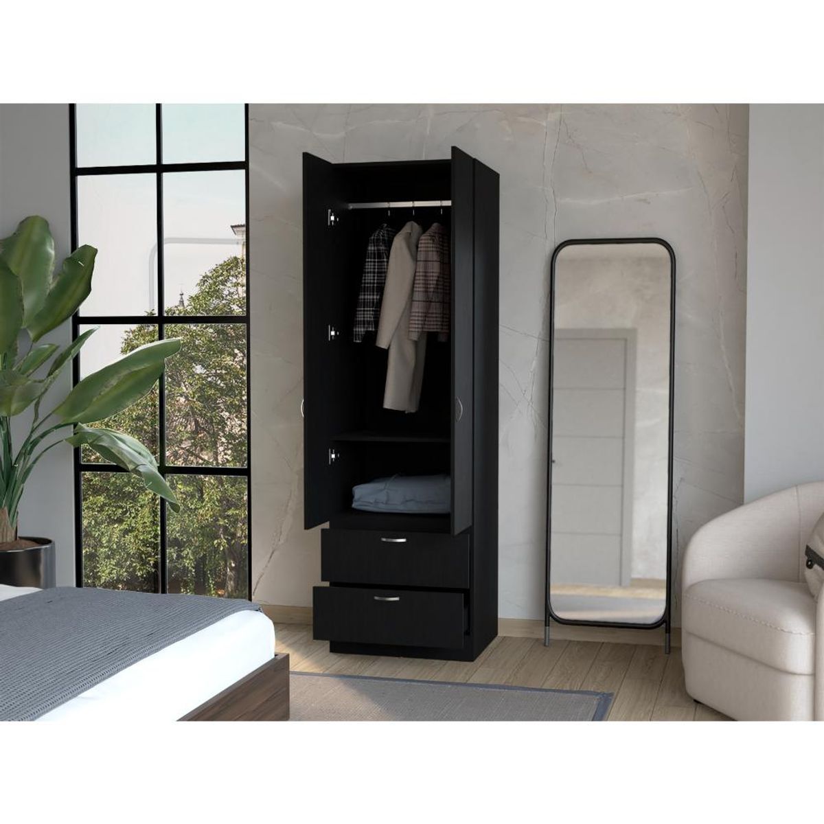 RTA DESIGN - Closet Agata Wengue con dos puertas y dos cajones ZF