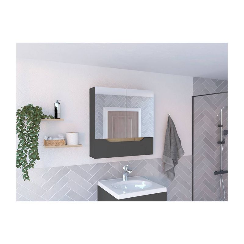 RTA DESIGN - Gabinete de baño vicent plata oscuro y café claro