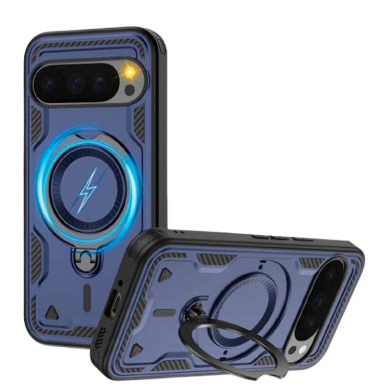 GENERICO - Funda antishock spartan Magnético Compatible Google Pixel 9-9pro Azul