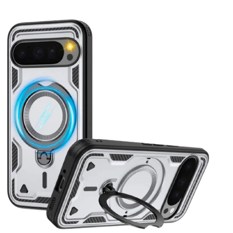 GENERICO - Funda antichock spartan Magnético Compatible Google Pixel 9-9pro Gris
