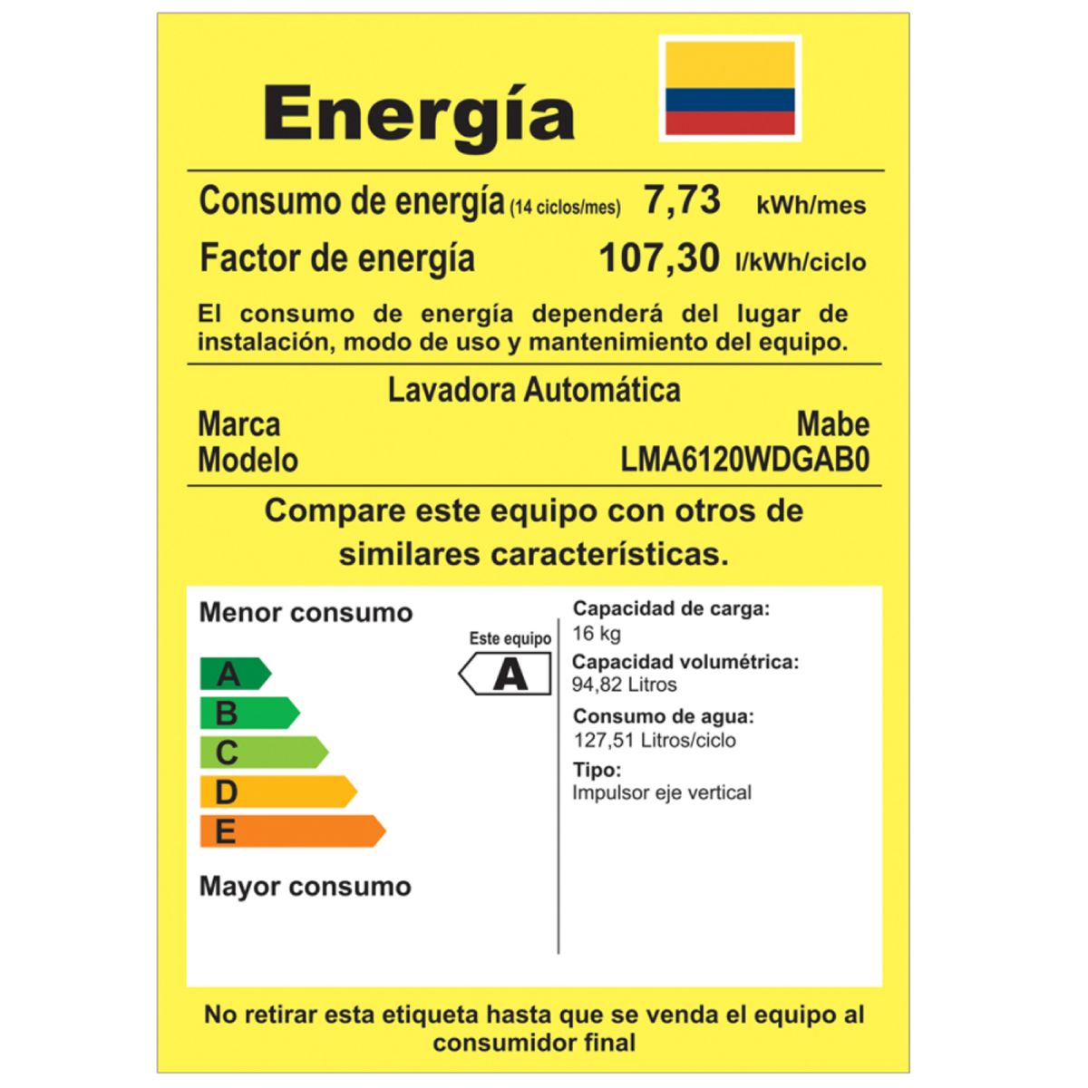 MABE - Lavadora Automática Propela 16 Kg Diamond Gray Mabe LMA6120WDGAB0
