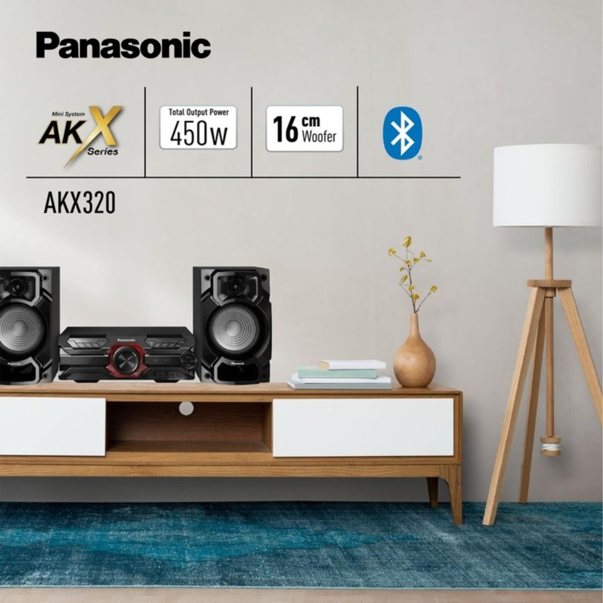 PANASONIC - Equipo de Sonido PANASONIC Bluetooth 450W USB SC-AKX320