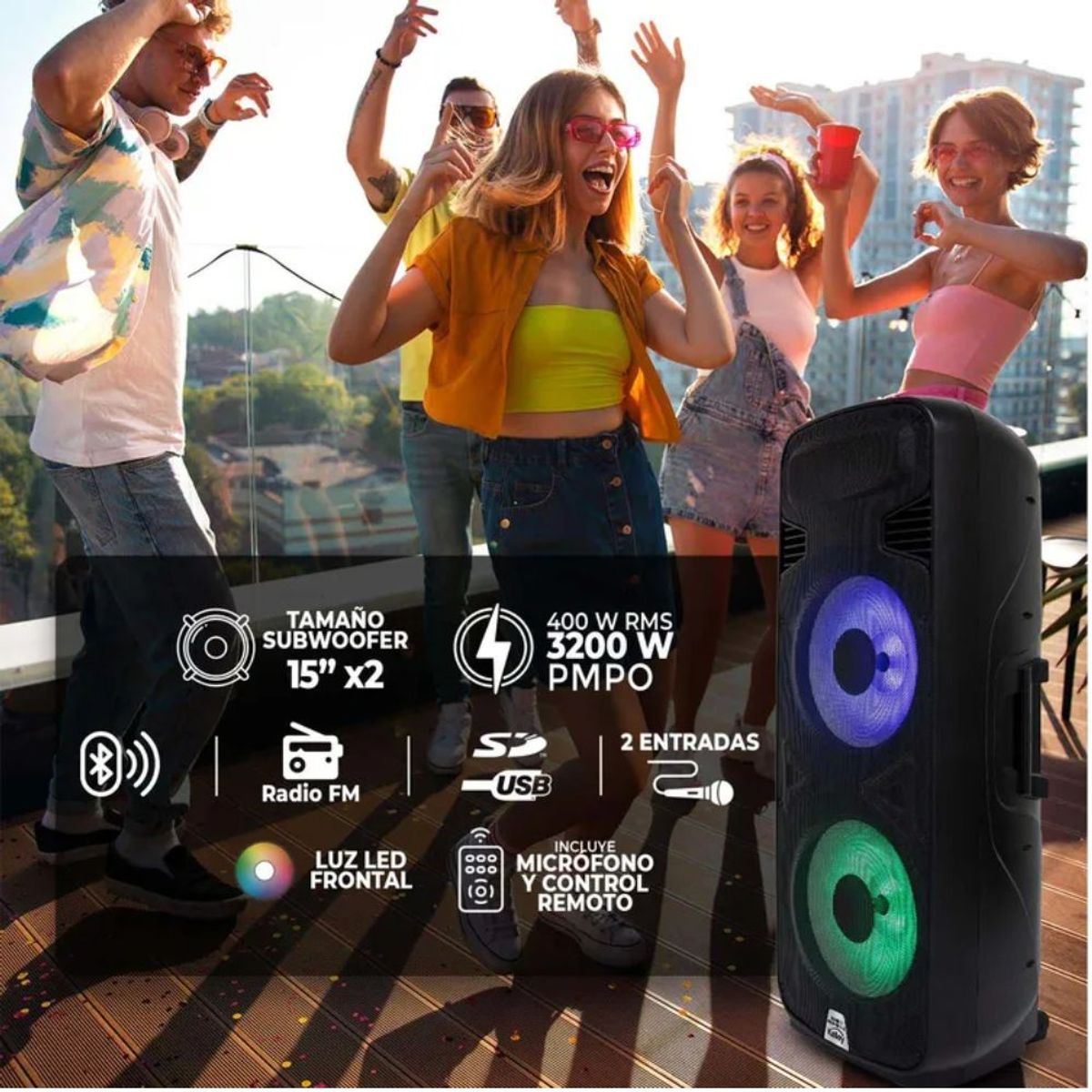 KALLEY - Parlante KALLEY 400W Karaoke FM Bluetooth K-SPK400