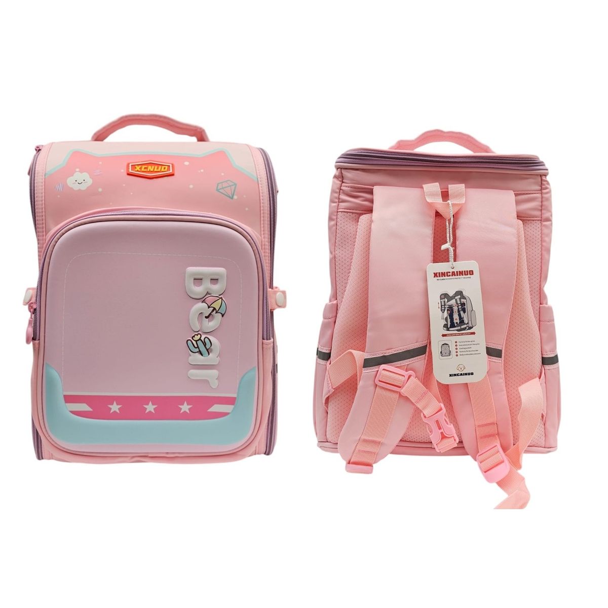 GENERAL - Maleta Escolar Niñas Reflectiva Bear Rosada