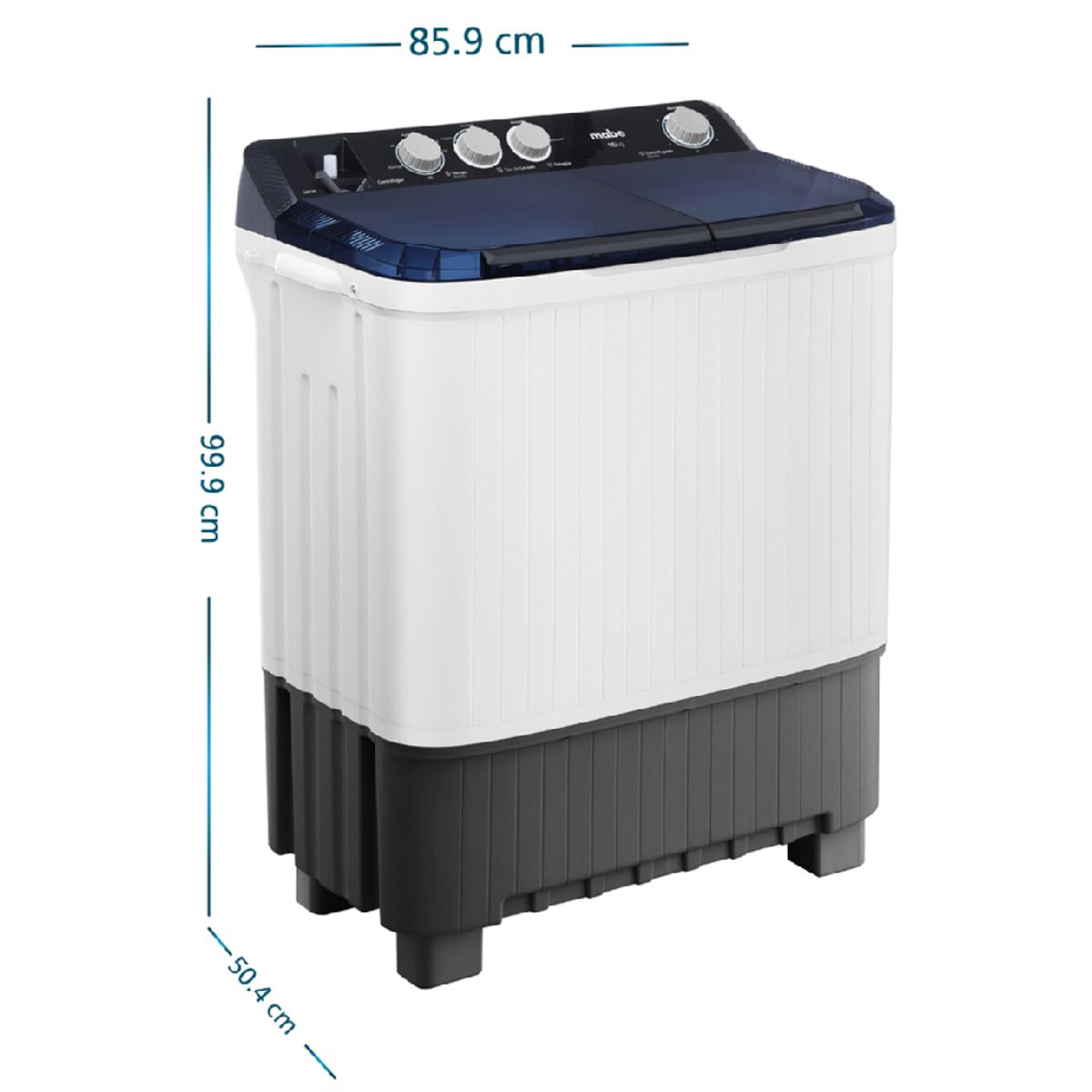 MABE - Lavadora Dos Tinas Semiautomática 16 Kg Blanca Mabe LMD6124HBAB0