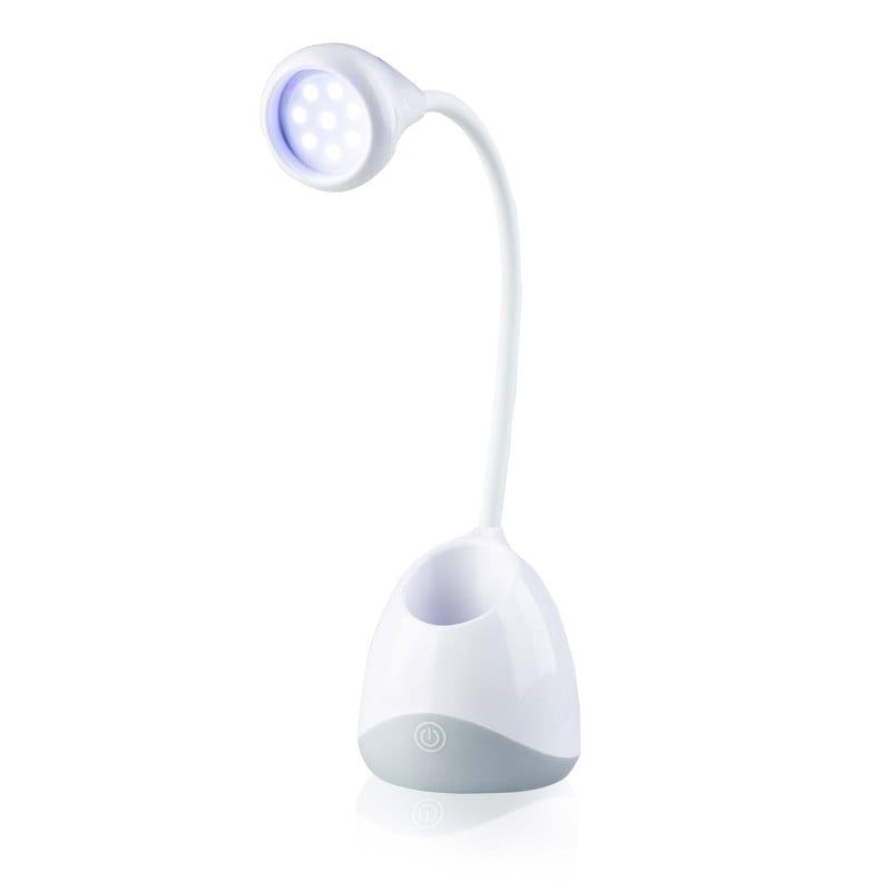 ENERGY PLUS - Lámpara de Mesa de Noche Moderna con Luz LED UV y Puerto USB Blanco