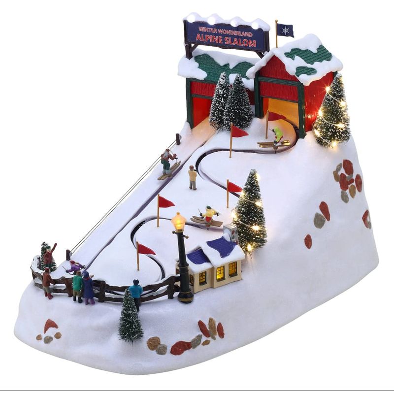 GENERICO - Decoración Adorno Navidad Pista de Esqui Animada