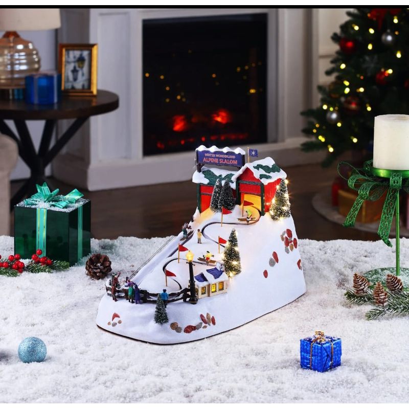 GENERICO - Decoración Adorno Navidad Pista de Esqui Animada