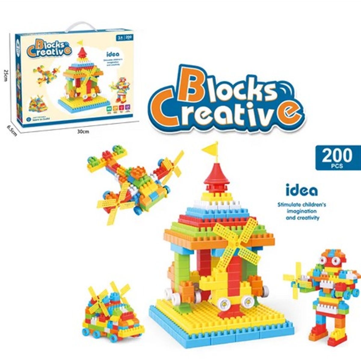 GENERICO - Bloques De Construcción Niños, Fichas Para Armar 200 Piezas