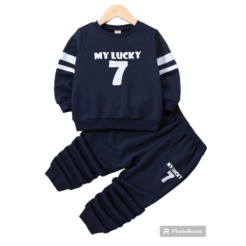 URBAN PLUS - conjunto niño buzo y pantalon 7 azul sudadera