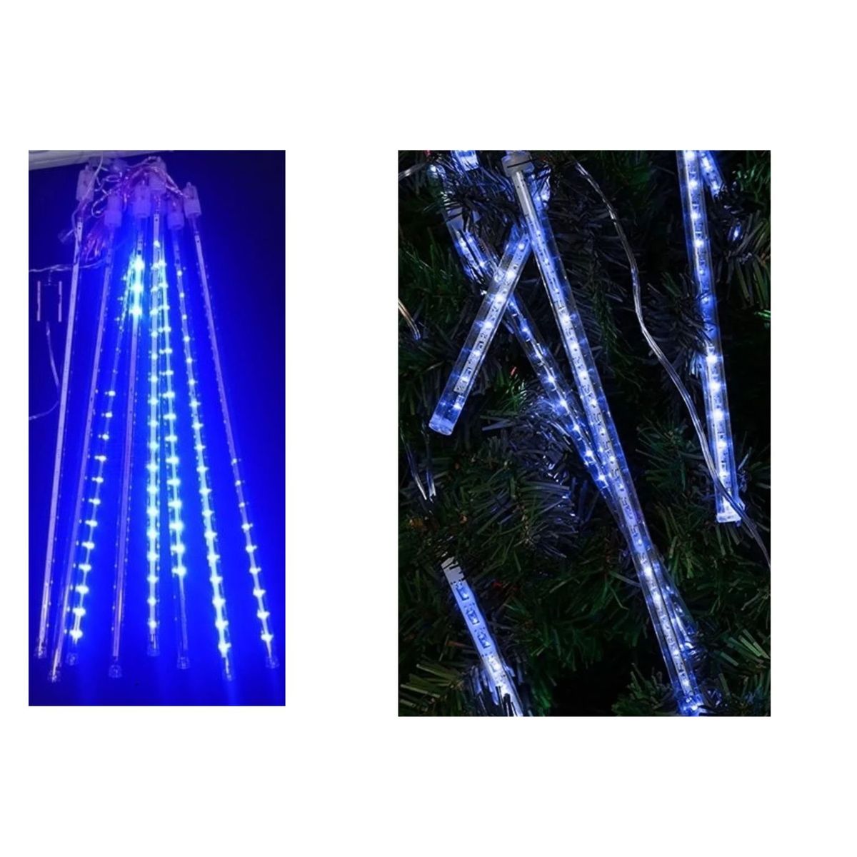 GENERICO - Luces led navideña luz decorativa lluvia meteoro Azul  50 cm