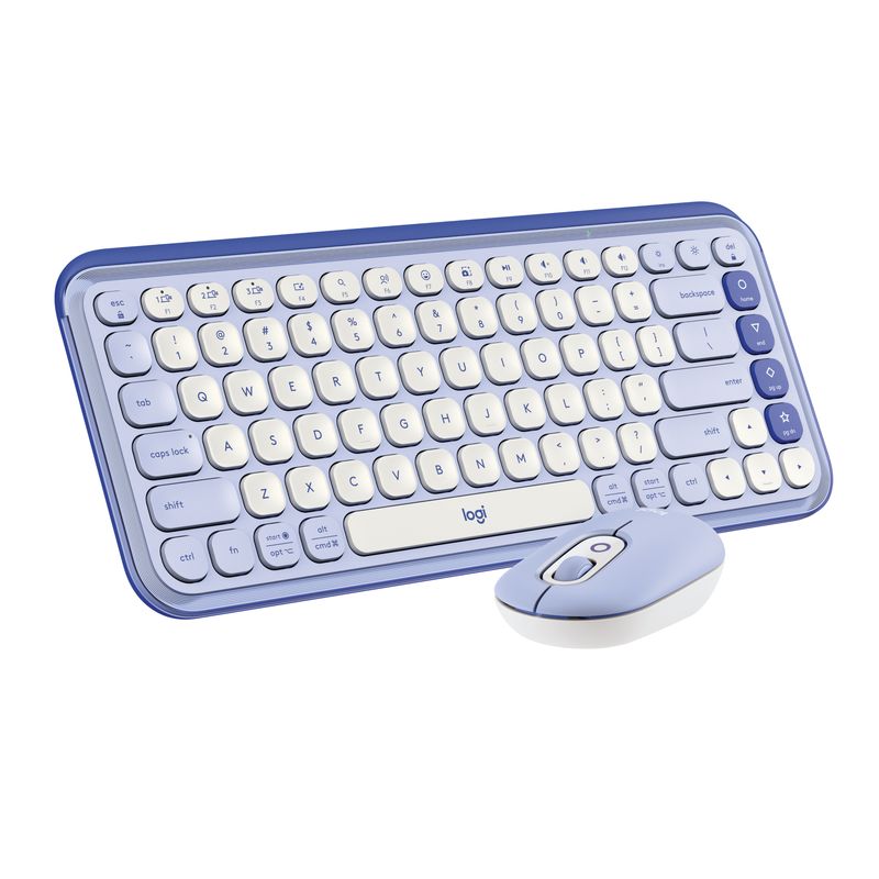 LOGITECH - Combo Teclado Y Mouse Bluetooth Logitech Pop Icon Lila