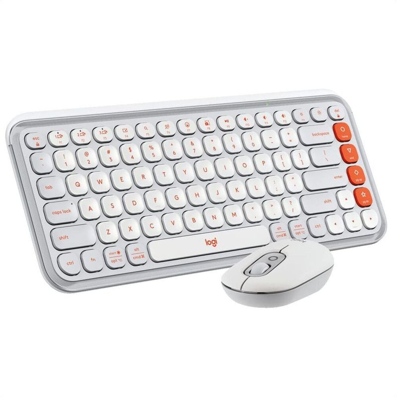 LOGITECH - Combo Teclado Y Mouse Bluetooth Logitech Pop Icon Blanco