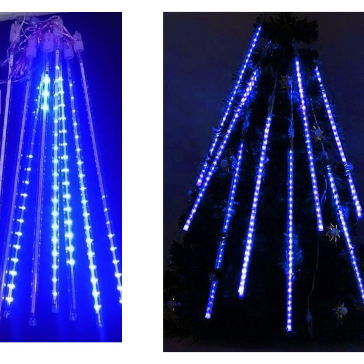 GENERICO - luces Led lluvia Meteoro Azul calido 50 cm decoracion Navideña