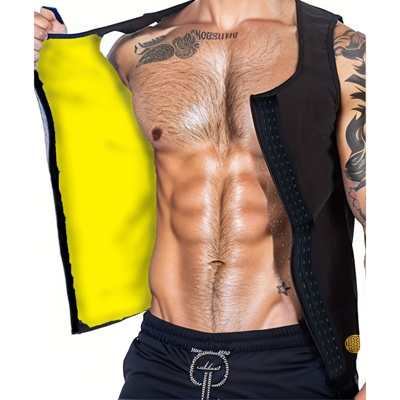 RAINBOW SHAPER - Chaleco Faja Hombre Neopreno 4 Broches Gimnasio Reductora.