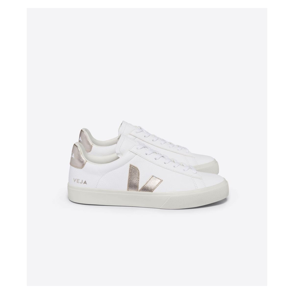 VEJA - Tenis veja de mujer campo chromefree leather VEJA Blanco TENCACHROLEW