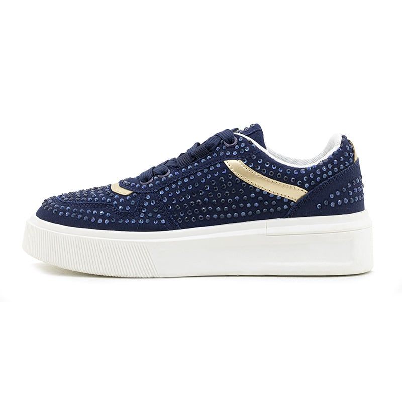 FACE2FACE - Tenis de Mujer con Piedras Decorativas y Suela Baja