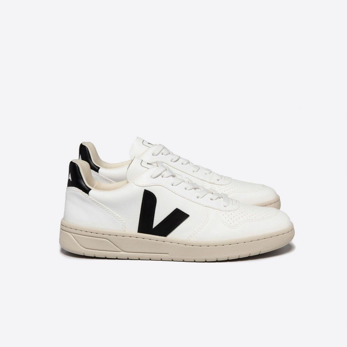 VEJA - Tenis veja de mujer  v-10 white black VEJA Blanco ZAVX0702901ABLK