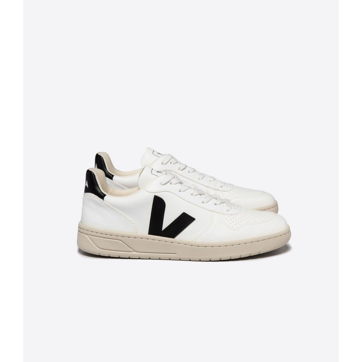 VEJA - Tenis veja de mujer  v-10 white black VEJA Blanco ZAVX0702901ABLK