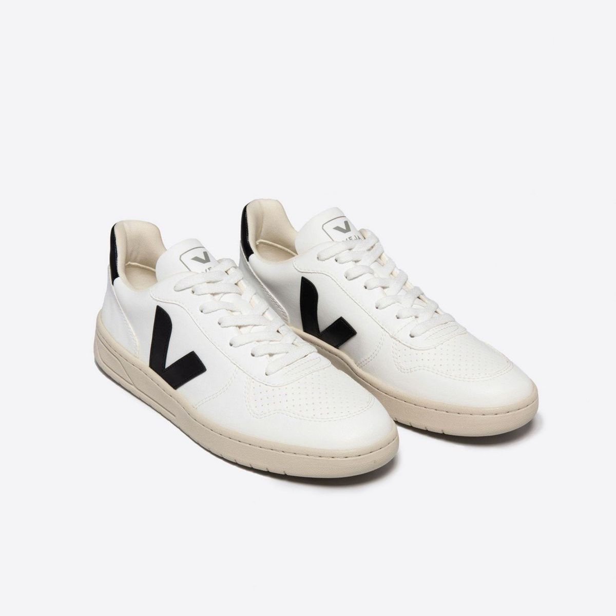 VEJA - Tenis veja de mujer  v-10 white black VEJA Blanco ZAVX0702901ABLK