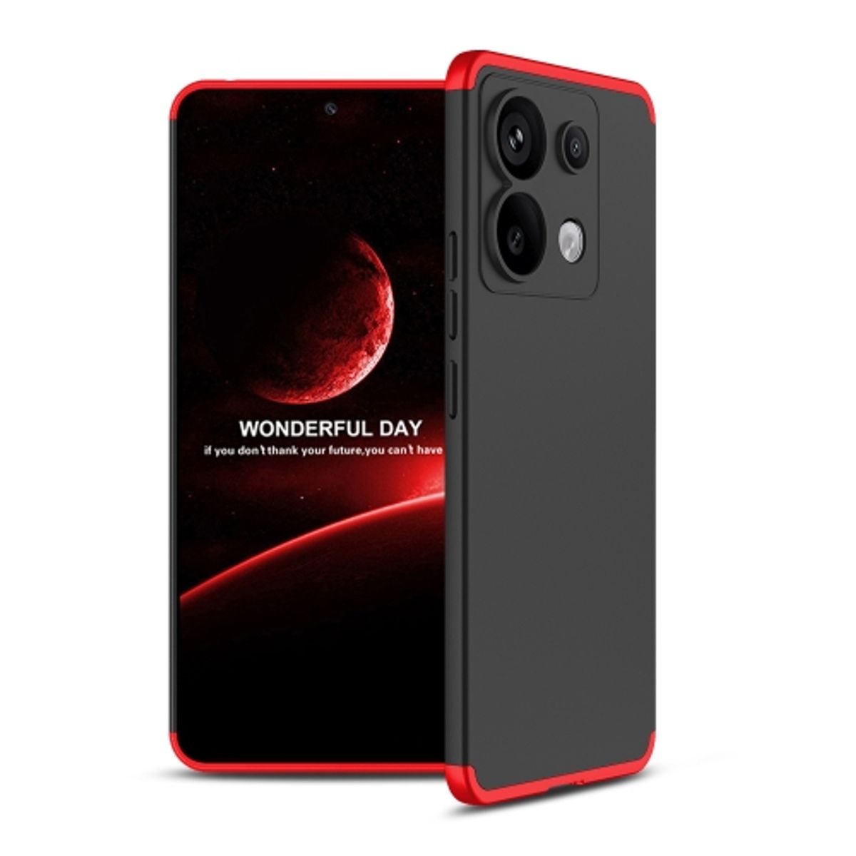 GENERICO - Funda Carcasa Estuche Protector Para Redmi note 13 Pro 5g Negro Rojo