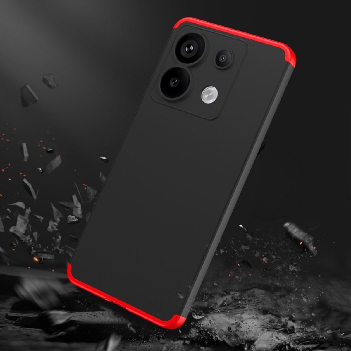 GENERICO - Funda Carcasa Estuche Protector Para Redmi note 13 Pro 5g Negro Rojo