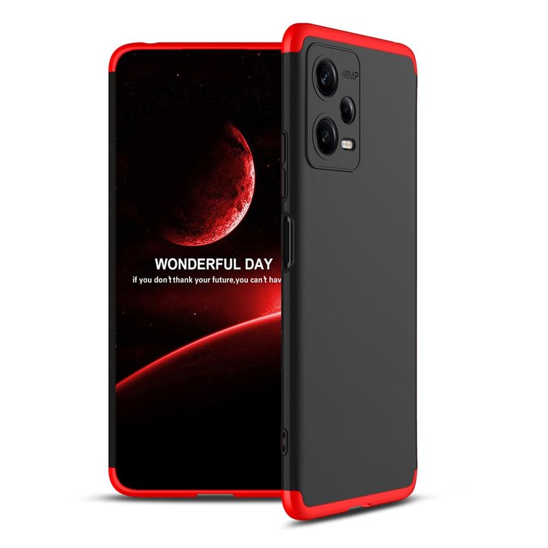 GENERICO - Funda Carcasa Estuche Protector Para Redmi note 12 5g Negro Rojo