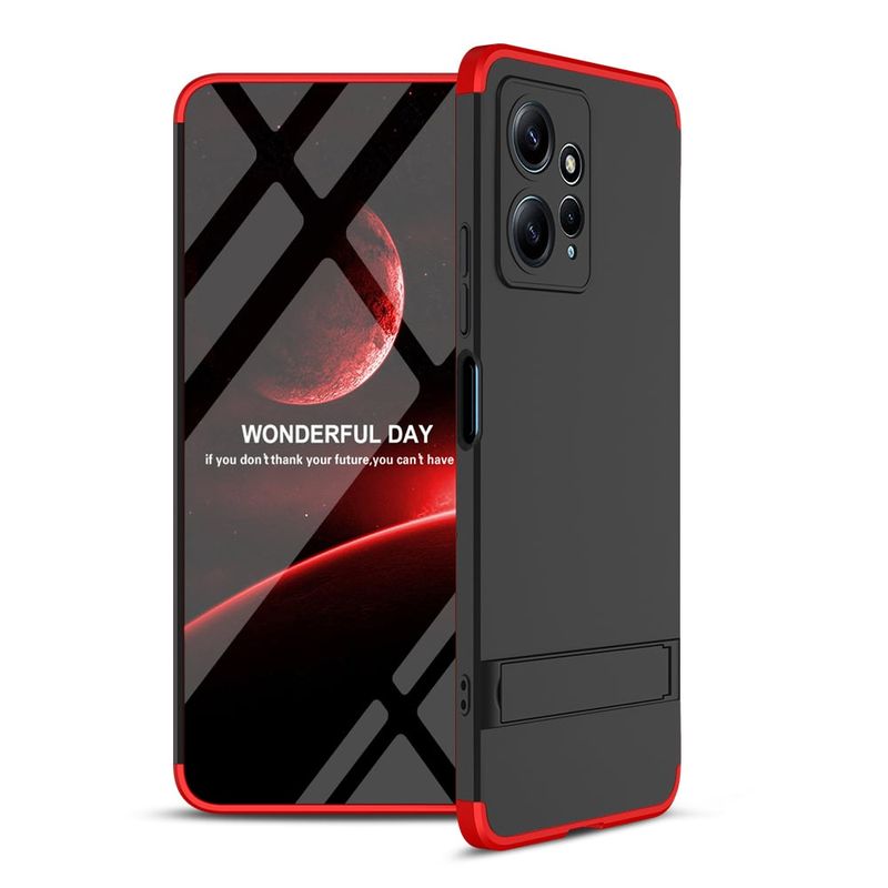 GENERICO - Funda Carcasa Estuche Protector Para Redmi note 12 4g Negro Rojo