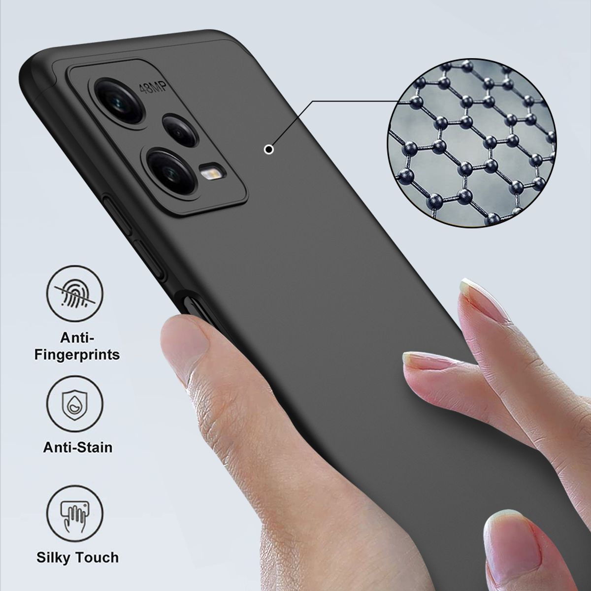 GENERICO - Funda Carcasa Estuche Protector Para Redmi note 12 Pro plus Negro