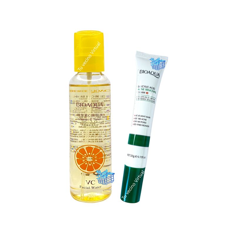 BIOAQUA - Agua facial y Crema acne Acido Salicilico - Bioaqua