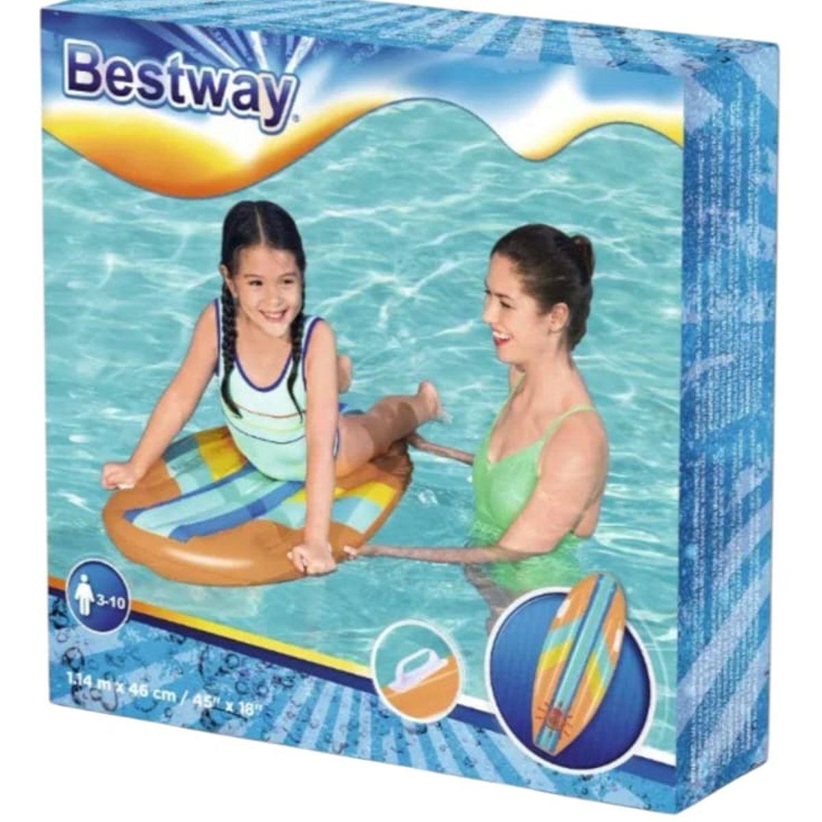 BESTWAY - Flotador Inflable Tabla Surft 114cm Bestway 42046 Naranja
