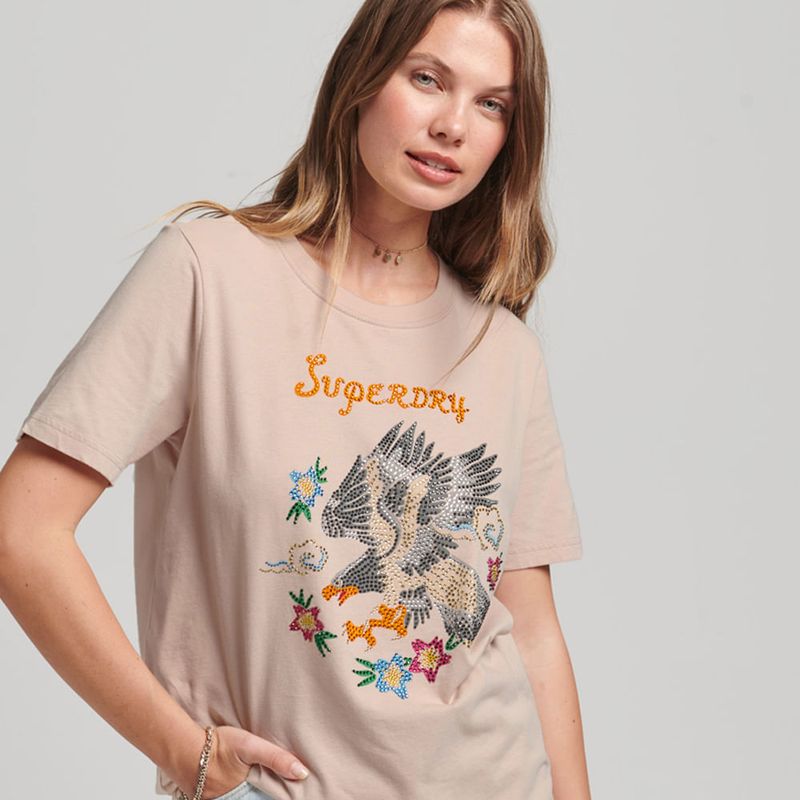 SUPERDRY - Camiseta Manga Corta Para Mujer Vintage Suka Graphic Superdry