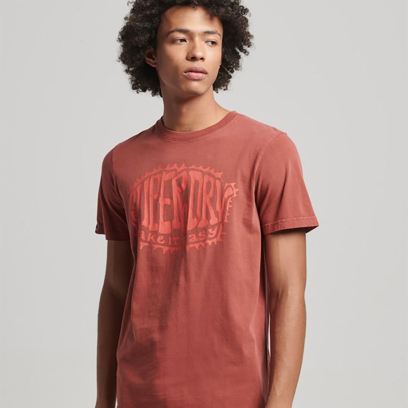 SUPERDRY - Camiseta Manga Corta Para Hombre Vintage Psych Rock Script Superdry