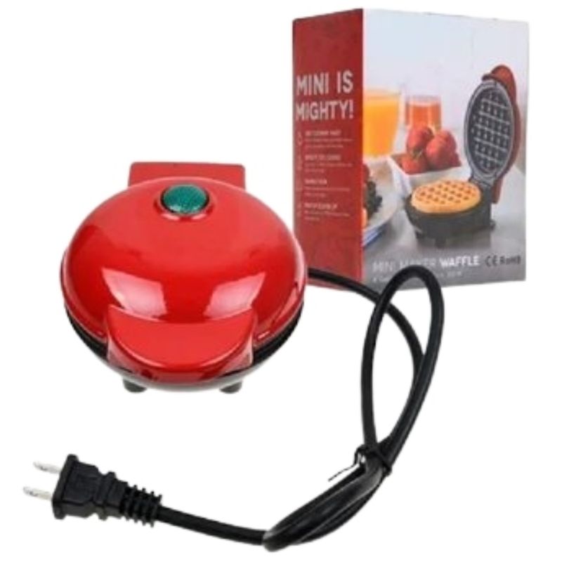 GENERICO - Mini Waflera Redonda Antiadherente Eléctrica