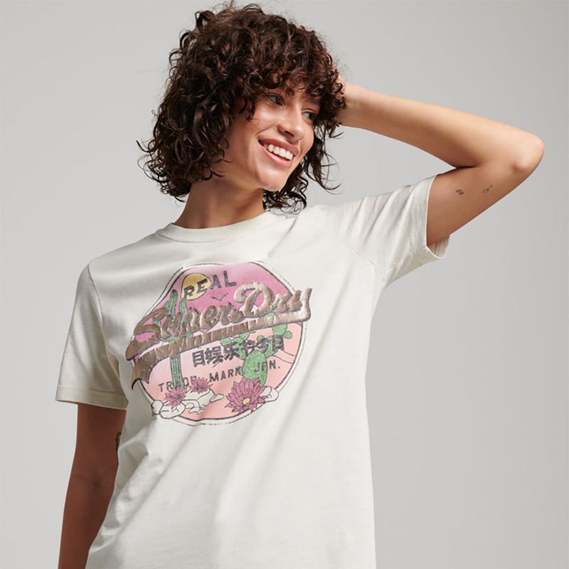 SUPERDRY - Camiseta Para Mujer Vintage Narrative Superdry