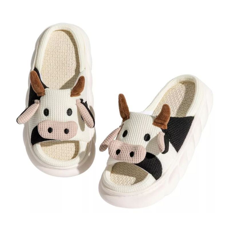 GENERICO - Pantuflas Vaca- Chanclas Vaquita Tik Tok