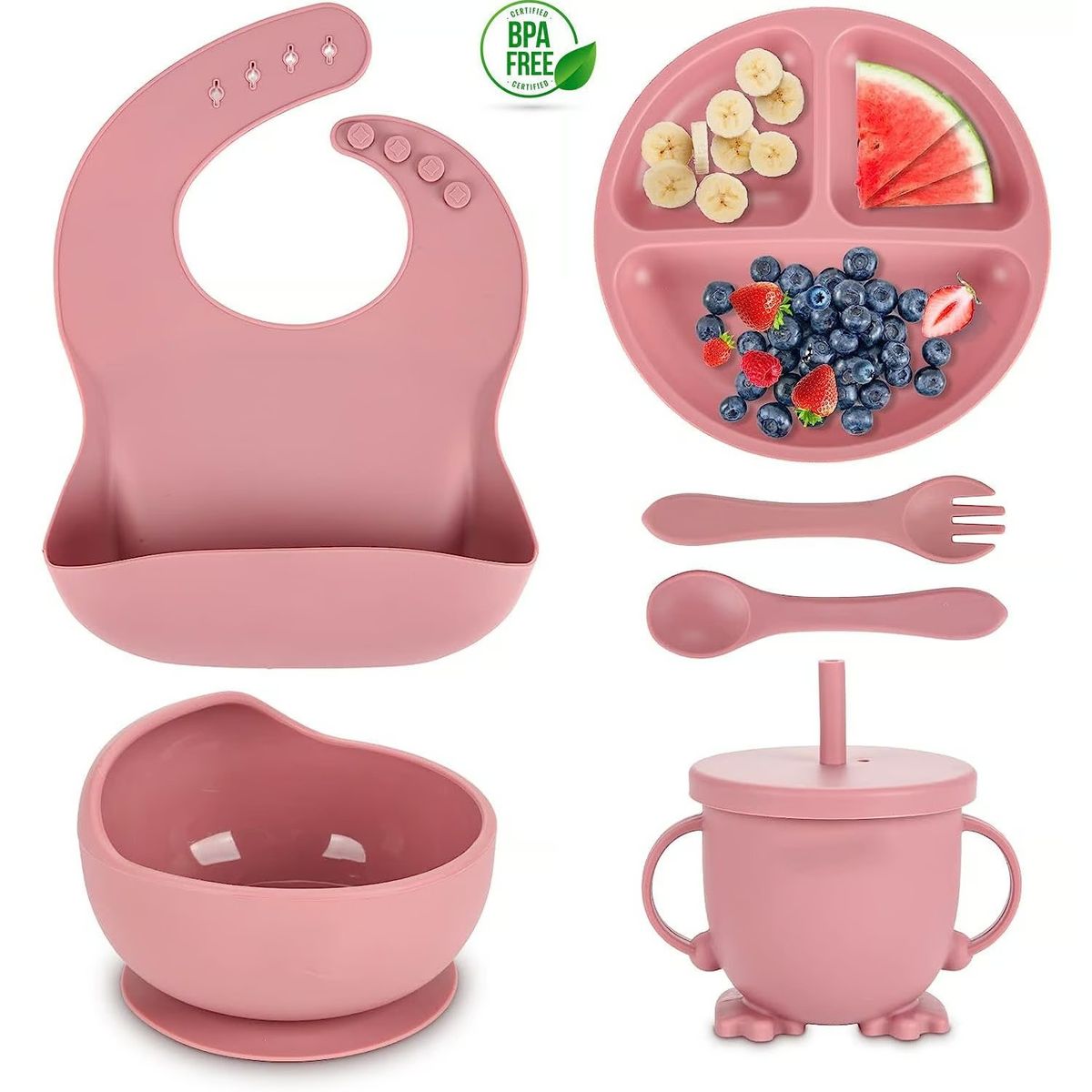GENERICO - Set vajilla en silicona para bebe libre de BPA