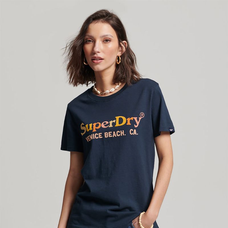 SUPERDRY - Camiseta Manga Corta Para Mujer Vintage Rainbow Tee Superdry