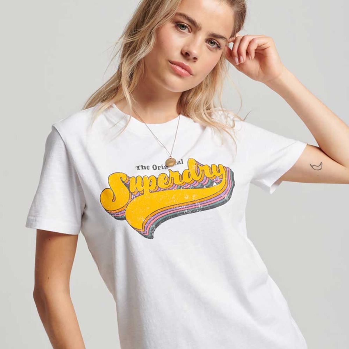 SUPERDRY - Camiseta Manga Corta Para Mujer Vintage Rainbow Tee Superdry