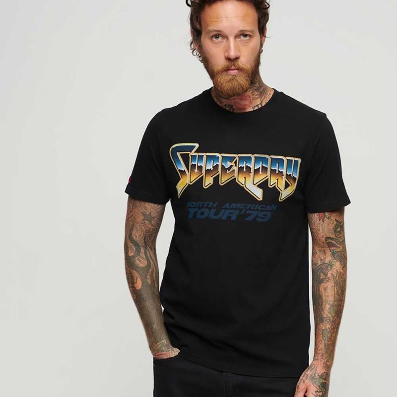 SUPERDRY - Camiseta Para Hombre 70'S Rock Graphic Band Superdry