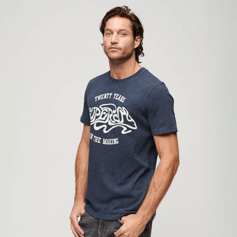 SUPERDRY - Camiseta Para Hombre 70'S Lo-Fi Graphic Band Tee Superdry